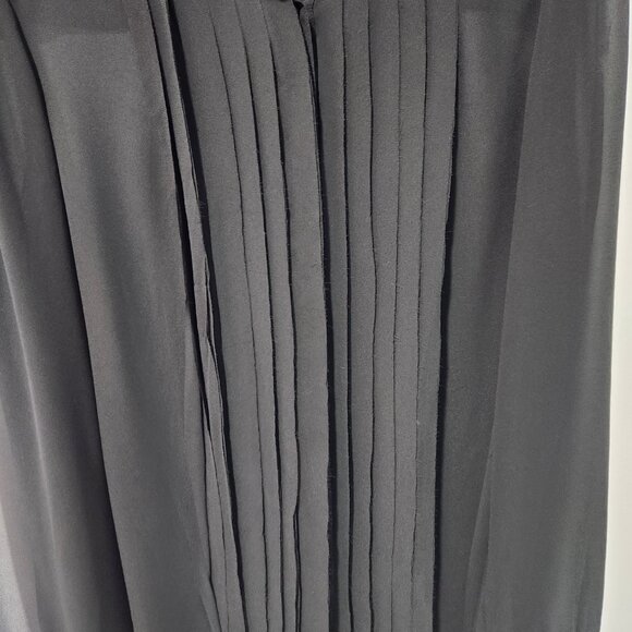 Ann Taylor LOFT Women's Black Sheer Button Down Long Sleeve Blouse Top - Large - Picture 6 of 6